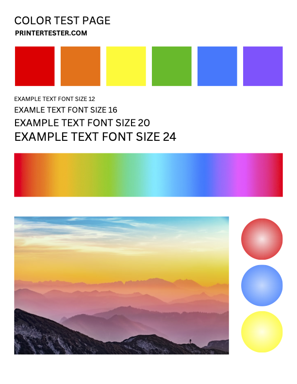 Color Test Page